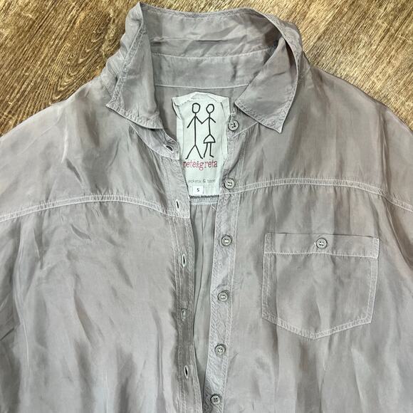 Johnny Was Pete & Greta Capras Button Down Shirt Gray - Picture 6 of 11